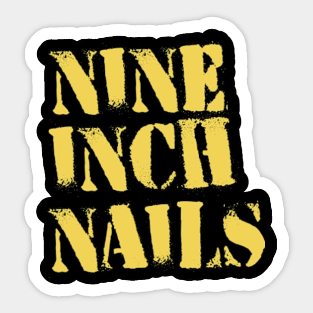 nine ich nails yellow Sticker by red circle